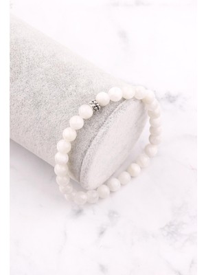 Alibaba Doğaltaş Ay Taşı Doğal Taş Bileklik 6 mm Küre Kesim