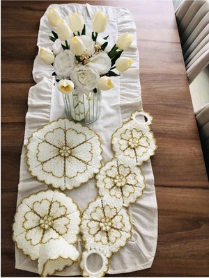 Ontic El Örgüsü Papatya Banyo Lifi Dolgun Ilmek Kaliteli İplik  Çeyizlik Kullanıma Uygun