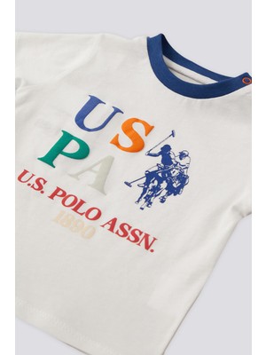 U.S. Polo Assn. Lisanslı Collar Krem Erkek Bebek Takımı