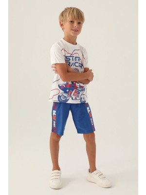 RolyPoly Racıng Krem Erkek Çocuk Bermuda Takım