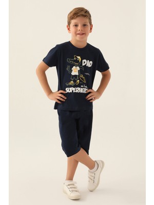 RolyPoly Super Dad Lacivert Erkek Çocuk Kapri Takım