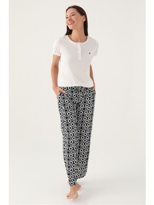 Pierre Cardin Lower Krem Kadın Kısa Kol Pijama Takımı