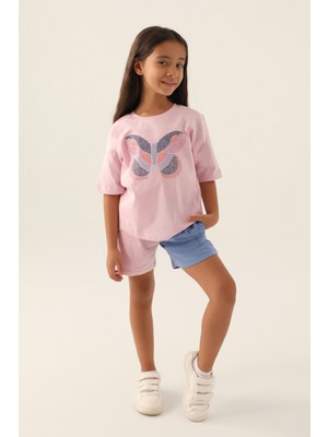 Rolypoly Kız Çocuk Pembe Şort Takım