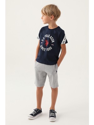 U.S. Polo Assn. Lisanslı Three Colors Lacivert Erkek Çocuk Bermuda Takım