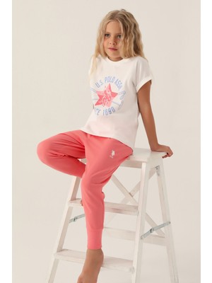 U.S. Polo Assn.  Lisanslı Starry Krem Kız Çocuk Pijama Takımı