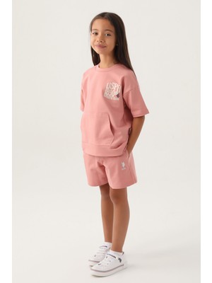 U.S. Polo Assn. Lisanslı Orchid Pembe Kız Çocuk Şort Takım