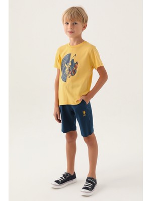 U.S. Polo Assn. Lisanslı Dual Sarı Erkek Çocuk Bermuda Takım