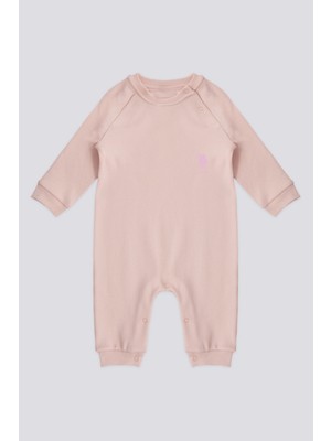 U.S. Polo Assn. Lisanslı Simple Toz Pembe Kız Bebek Tulum