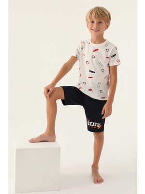 Arnetta Erkek Çocuk Beyaz Bermuda Takım