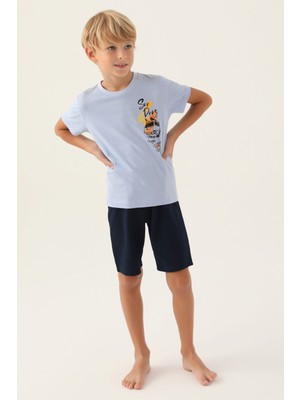 Arnetta Erkek Çocuk Mavi Bermuda Takım