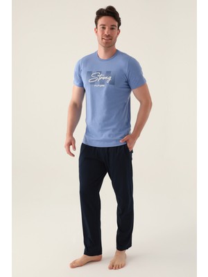 Arnetta Strong Açık Indigo Erkek Pijama Takımı