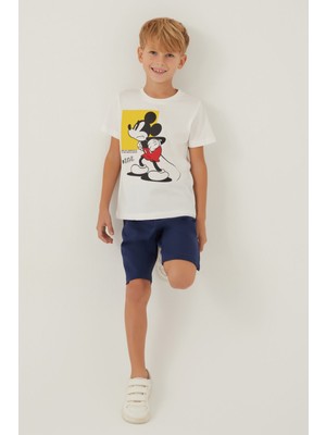 Mickey Mouse Beyond Krem Erkek Çocuk Bermuda Takım