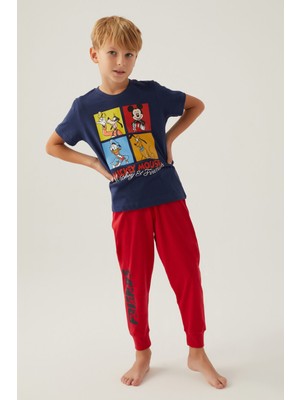 Mickey Mouse Friends Koyu Indigo Erkek Çocuk Pijama Takımı