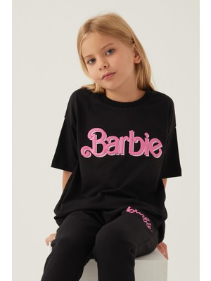 Barbie Short Siyah Kız Çocuk T-Shirt