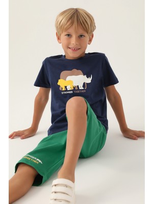 RolyPoly Stronger Together Koyu Indigo Erkek Çocuk Kapri Takım