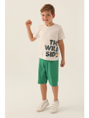 Rolypoly Erkek Çocuk Krem Bermuda Takım