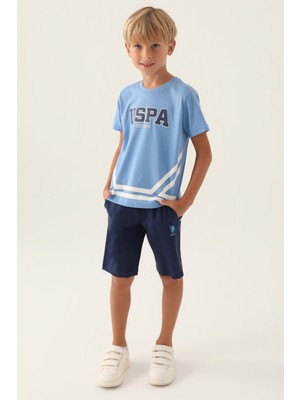 U.S. Polo Assn. Lisanslı Est Indigo Erkek Çocuk Bermuda Takım
