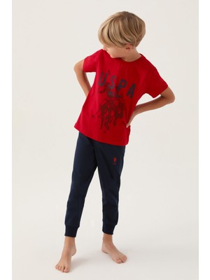 U.S. Polo Assn.  Lisanslı Hat Kırmızı Erkek Çocuk Pijama Takımı