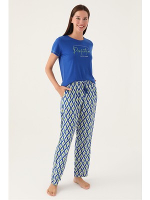 Arnetta Perfection Mavi Kadın Kısa Kol Pijama Takımı