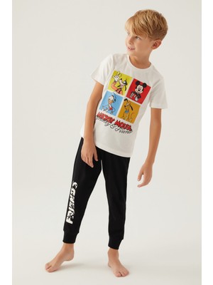Mickey Mouse Friends Krem Erkek Çocuk Pijama Takımı