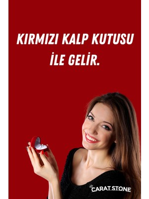 Carat Stone Pırlanta Işıltılı Gerçek Gümüşten, Kadın Tamtur Yüzük (Rodyum Kaplamalı Kararmaz)