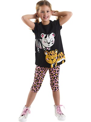 MSHB&G Leopar ve Zebra Kız Çocuk Tunik Tayt Takım