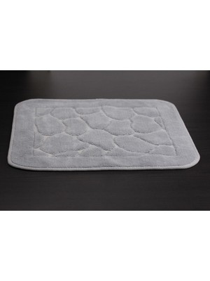 Tropik Home Mera Kaymaz Taban 2'li Pamuklu Banyo Paspası Yıkanabilir 60X100 50X60CM Banyo Halısı Gri