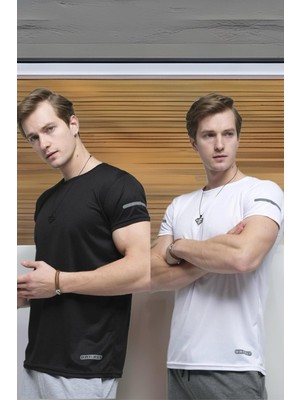 Oksit Cappi 2'li Paket Slim Fit Performans Antrenman Sporcu Erkek Tshirt