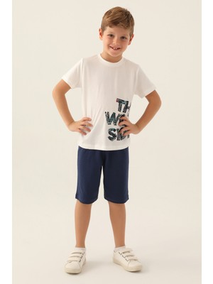 Rolypoly Erkek Çocuk Beyaz Bermuda Takım