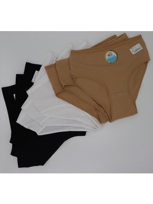 Jiber 9'lu Yüksek Bel Extra Yumuşak ve Extra Esnek Pamuklu Külot Bato Set
