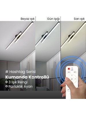 Catluz Antrasit 3 Işık Rengi  Çubuk*2*led Tavan Lambası,avize,modern Aydınlatma,dekoratif Işık