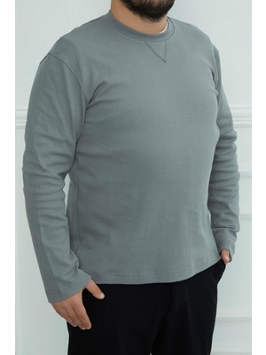 JSCO Hscstore Erkek Basic Açık Haki Sweatshirt - 2816