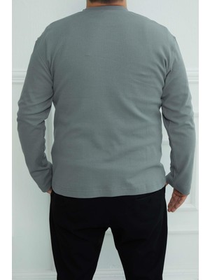 JSCO Hscstore Erkek Basic Açık Haki Sweatshirt - 2816