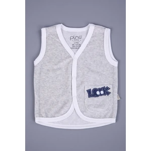 Baby Hola  Kız Erkek Bebek Kadife Baskılı Cepli Yelek 3298