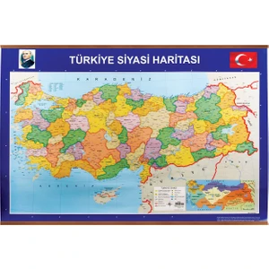 70 x 100 cm Türkiye Siyasi + Rulo Fiziki Çıtalı Harita 403
