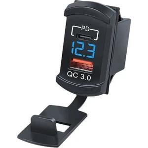 CH-32 Çift Usb Girişli Qc 3.0a Pd Dijital Göstergeli Usb Araç Şarj