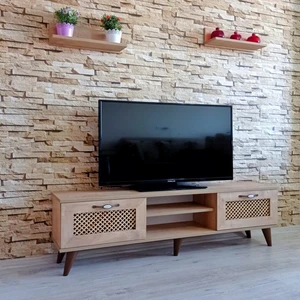 Mobilya Sepeti (MS 40) Tv Ünitesi Dolabı,Raflı,Seperatörlü Meşe