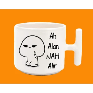 Hesaplısı Burada Ah Alan Nah Alır Espirili Baskılı Tkulplu Latte Kupa Bardak