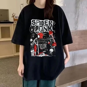 Touz Moda Spider Punk Siyah Oversize T-Shirt