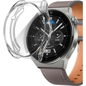 Huawei Watch Gt3 Pro 46MM Uyumlu Kasa ve Ekran Koruyucu 360 Tam Koruma Silikon Kılıf
