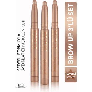 Kremsi Dokulu Brow Up Highlighter Pencil Aydınlatıcı Kalem Seti - Uçuk Kahve