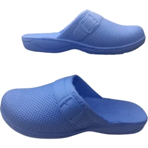 Erkek Mavi Noktalı Önü Kapalı Banyo Bahçe Terliği GE0358-10