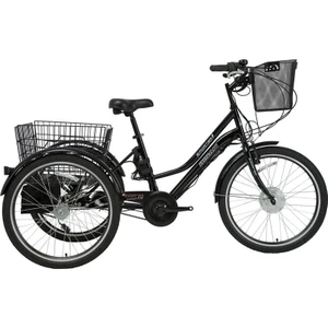 E-Porter Üç Tekerli Elektrikli Bisiklet 44CM V 24 Jant 3 Vites Lacivert Siyah