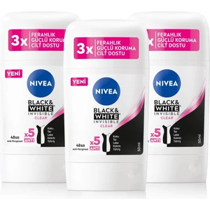 Kadın Stick Deodorant Black & White Clear 50 ml 48 Saat Koruma x 3 Adet