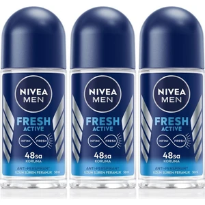 Men Erkek Roll-On Deodorant Fresh Active 50ML, 48 Saat Koruma, X3 Adet