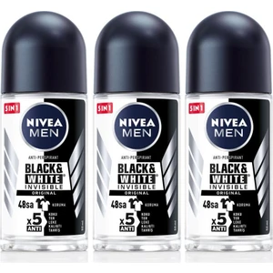 Men Erkek Roll-On Deodorant Black&white Original 50ML, 48 Saat Koruma, X3 Adet