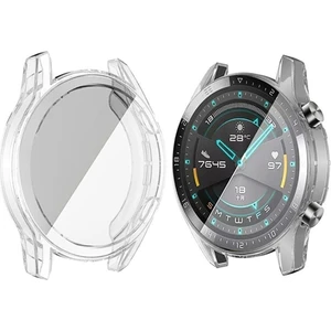Huawei Watch Gt2 46MM Uyumlu Kasa ve Ekran Koruyucu 360 Tam Koruma Silikon Kılıf