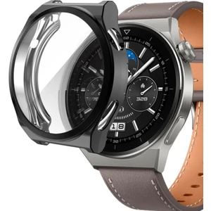 Huawei Watch Gt3 Pro 46MM Uyumlu Kasa ve Ekran Koruyucu 360 Tam Koruma Silikon Kılıf