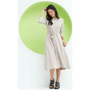 Polo State Kadın Polo Yaka Elbise Bej