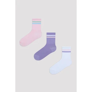 Kız Çocuk Soft Line Beyaz 3lü Soket Çorap